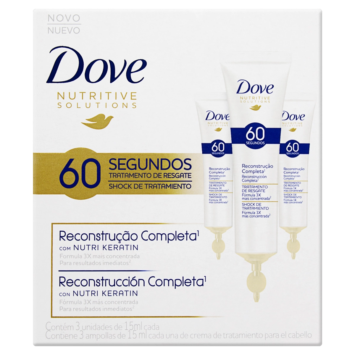 Ampola De Tratamento Dove Nutritive Solutions Reconstrução Completa 3 Unidades