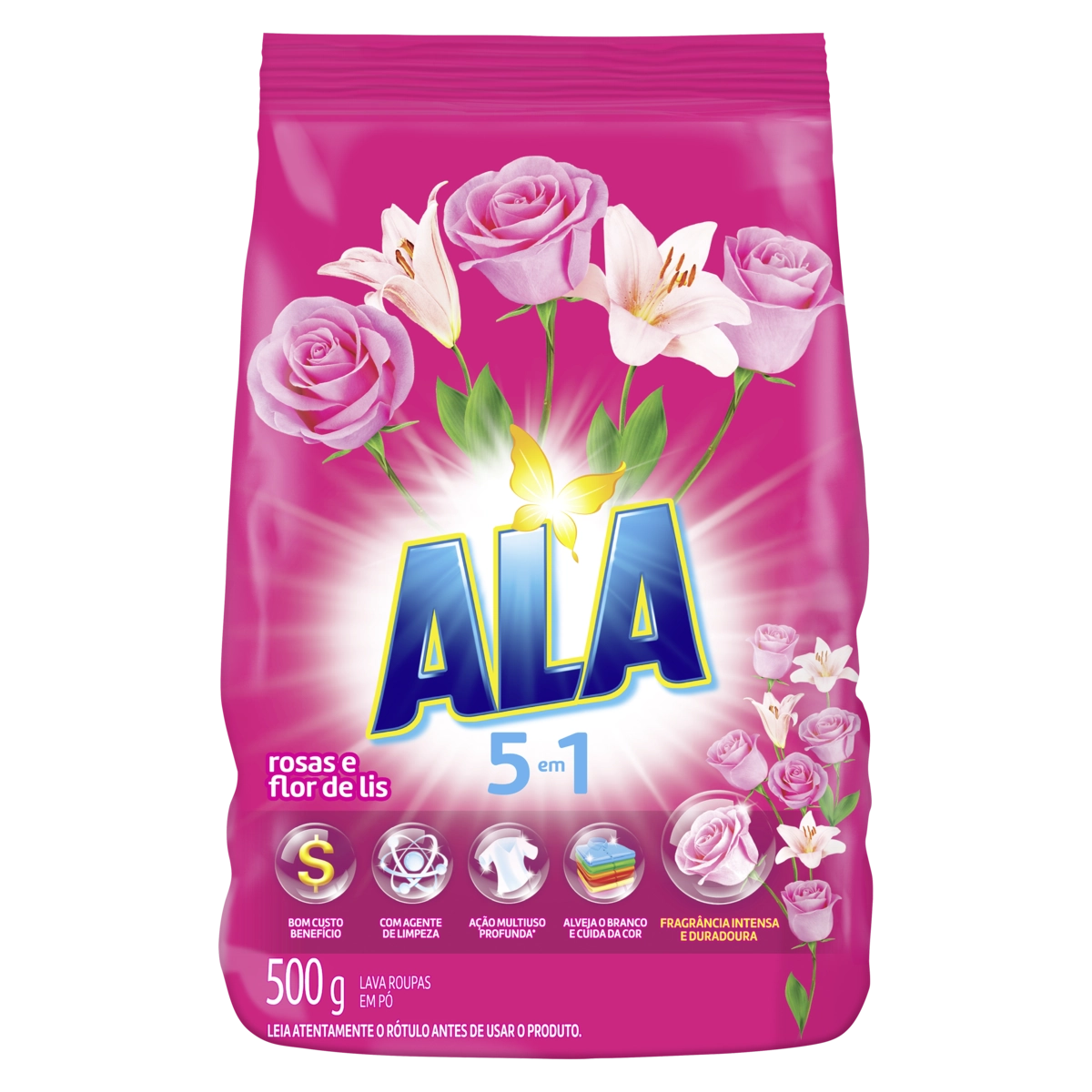 Lava Roupas Pó Rosas E Flor De Lis Ala Pacote 500g
