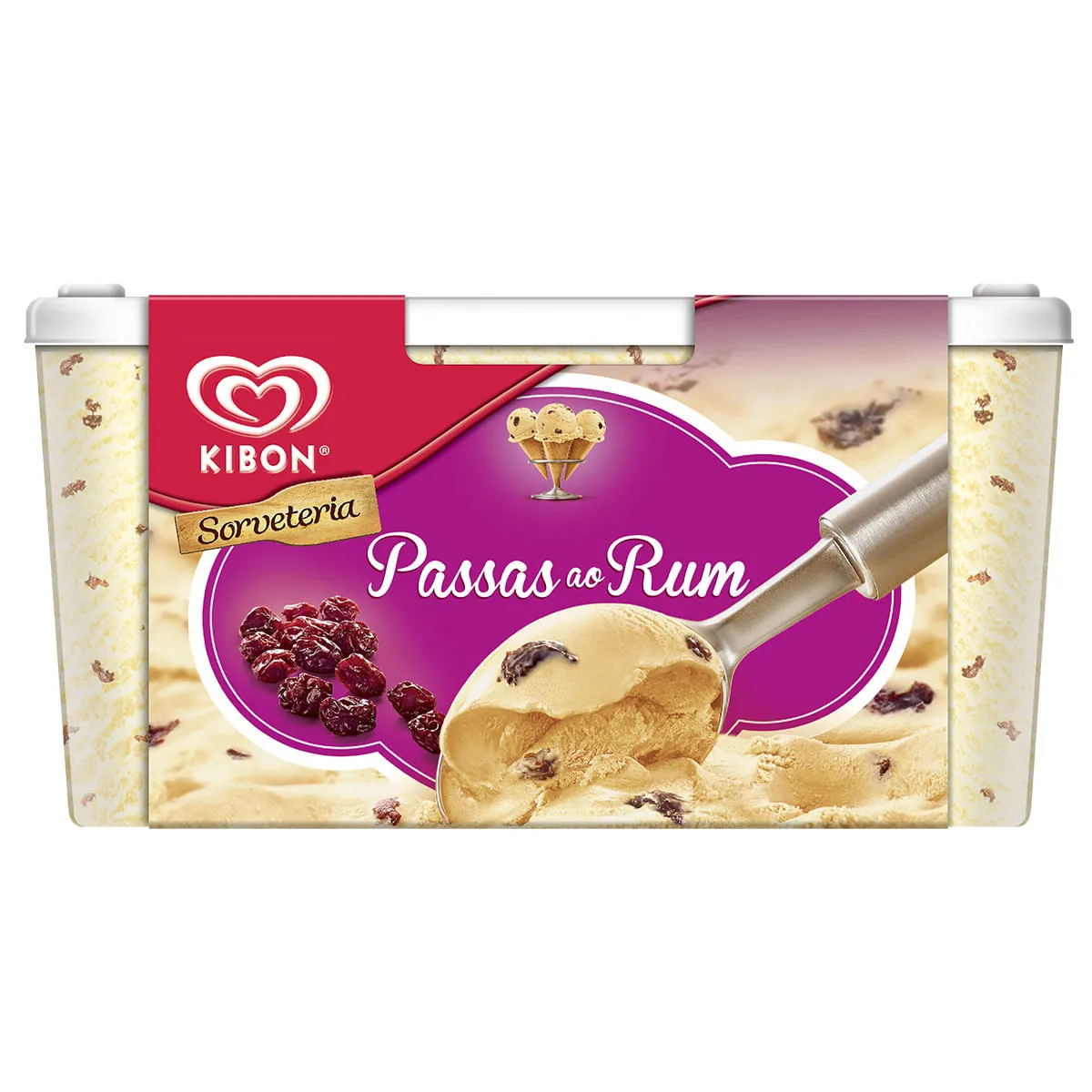 Sorvete Passas ao Rum Kibon 1,5 Litros