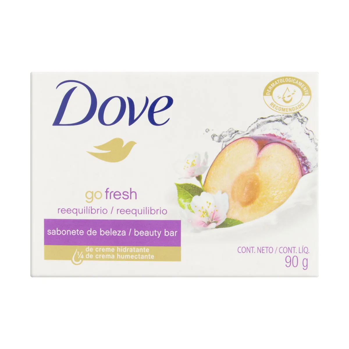 Sabonete Barra Reequilíbrio Ameixa E Flor De Cerejeira Dove Go Fresh Caixa 90g