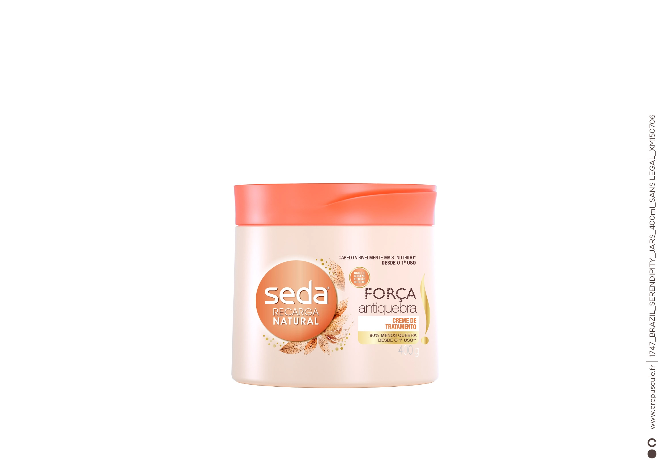 Creme De Tratamento Seda Recarga Natural Força Antiquebra 400g