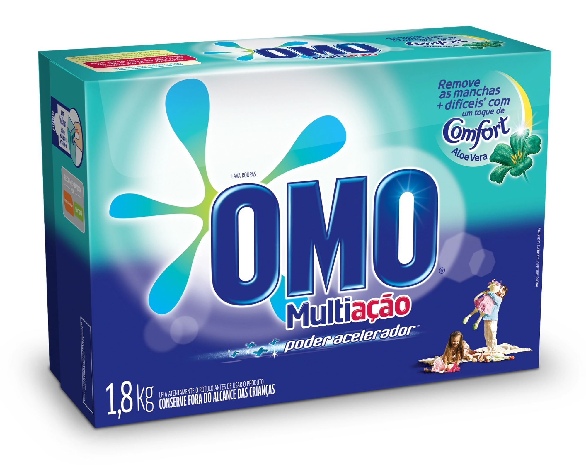 Detergente Em Pó Omo Toque De Comfort Aloe Vera 1,8kg