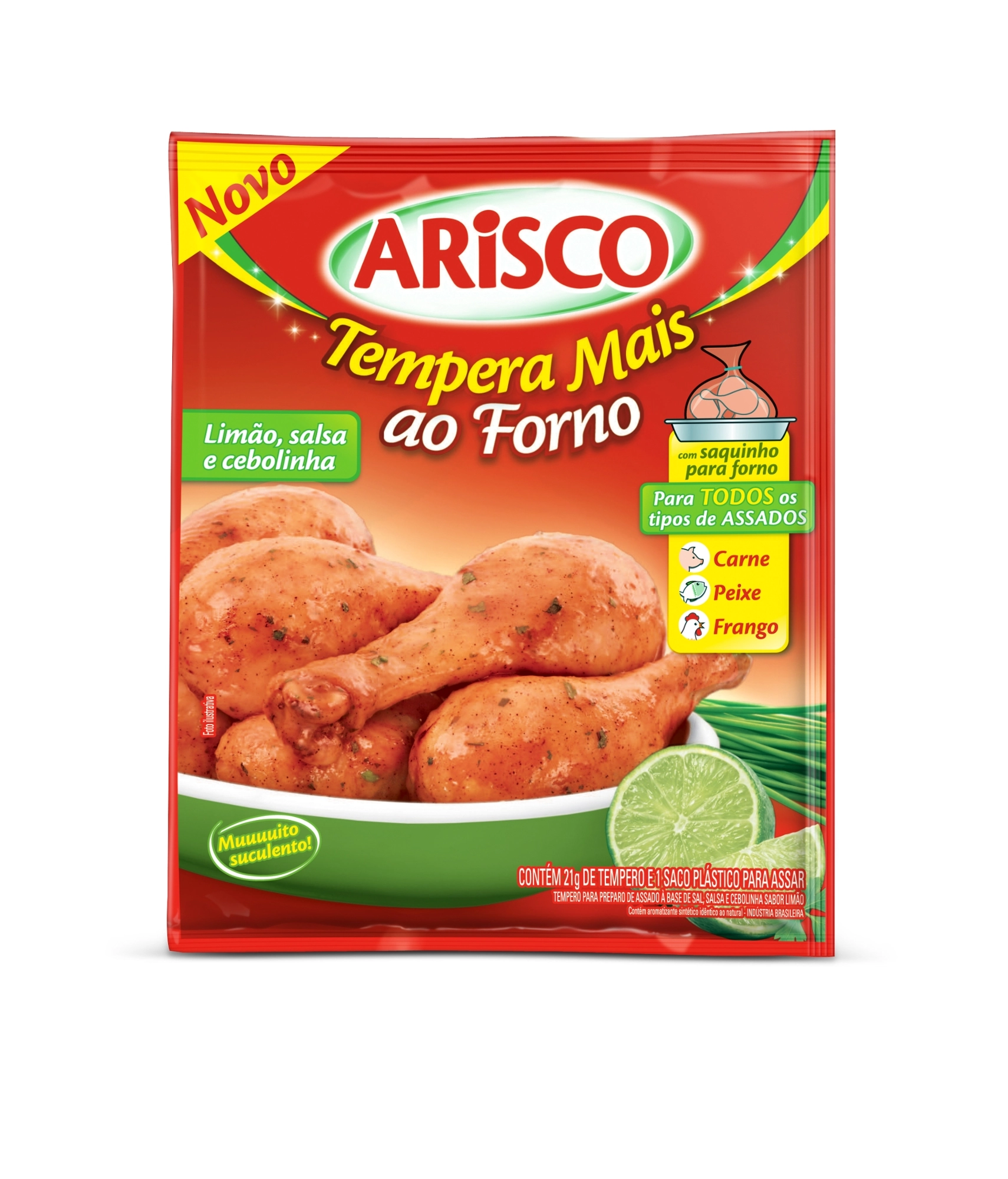 Tempero Arisco Tempera Mais Ao Forno Limão, Salsa E Cebolinha 21g