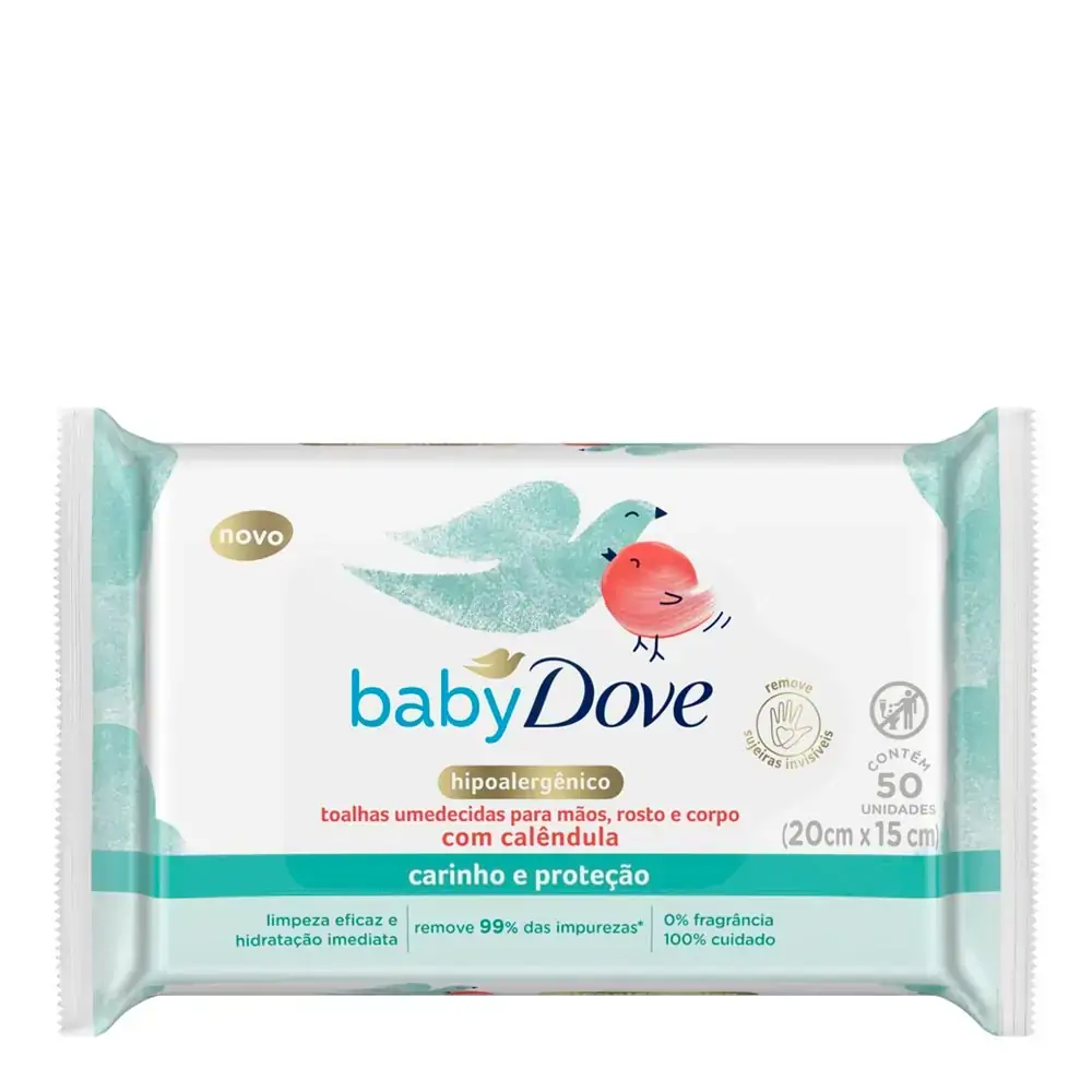 Lenço Umedecido Dove Baby Hidratação Sensível com 50 unidades
