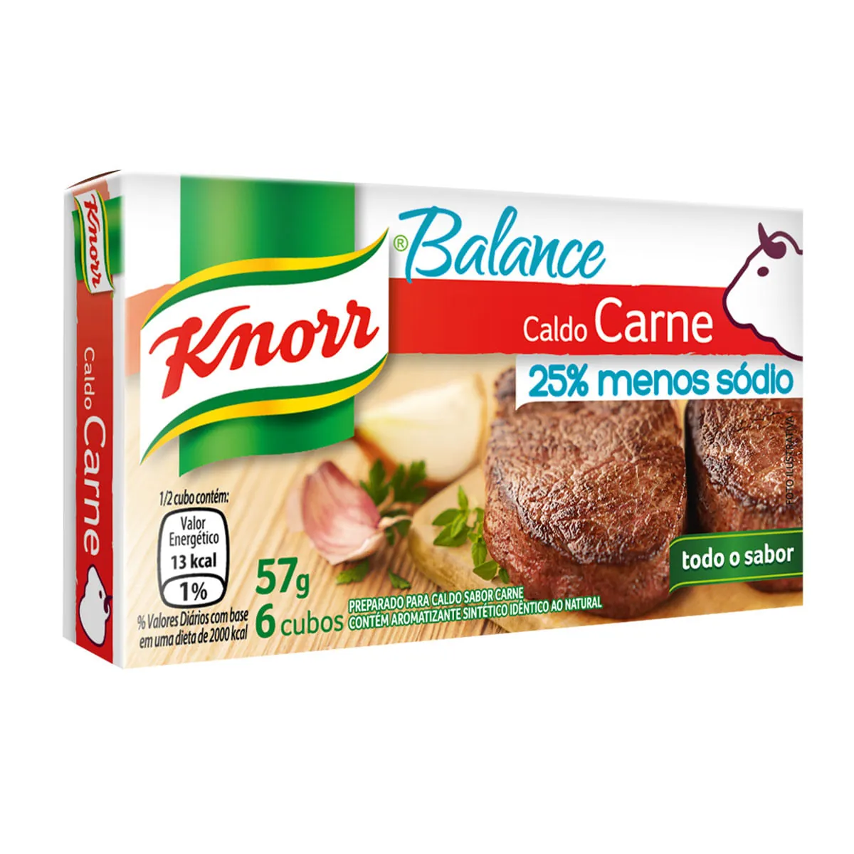 Caldo Tablete Carne Knorr Balance Caixa 57g 6 Unidades