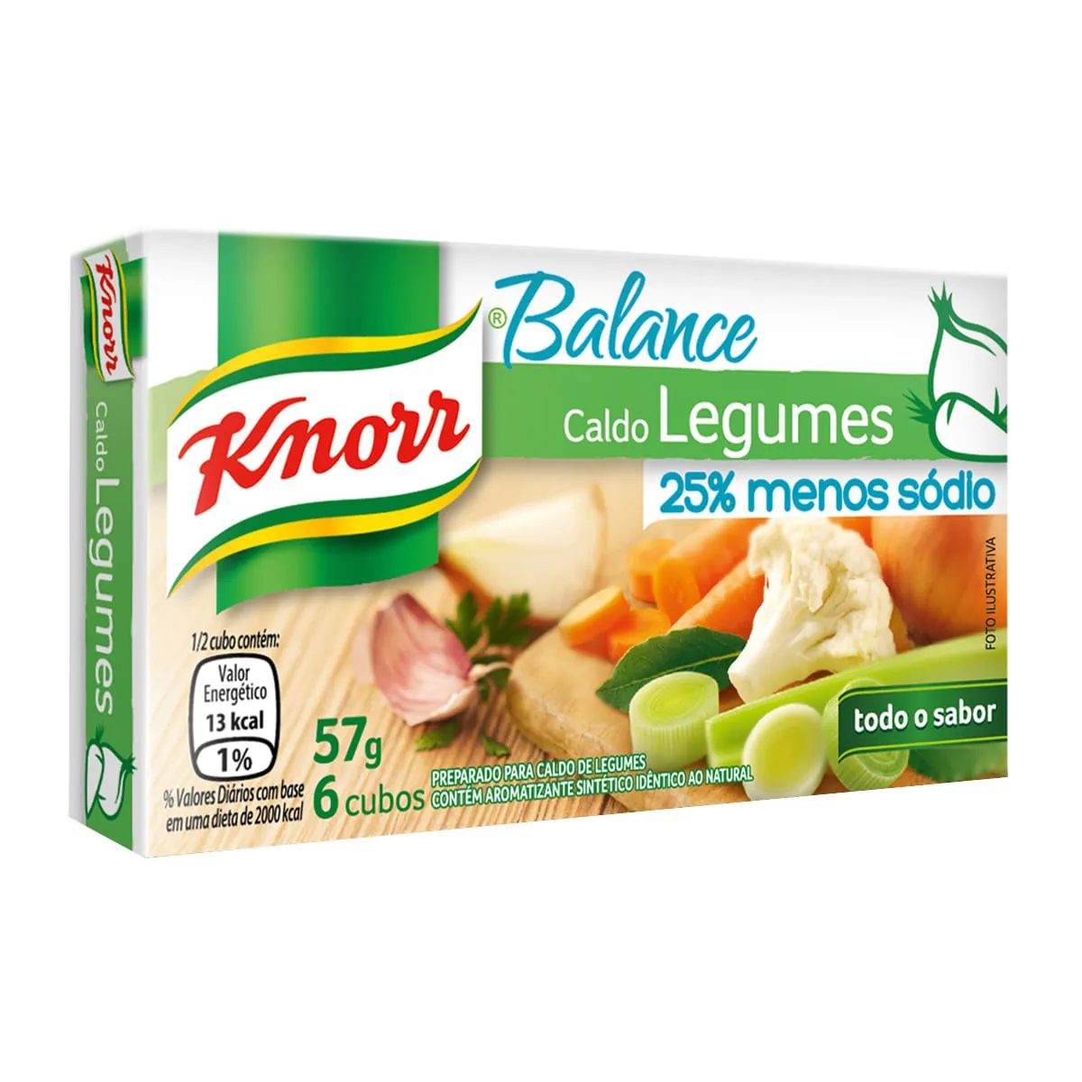 Caldo Tablete Legumes Knorr Balance Caixa 57g 6 Unidades