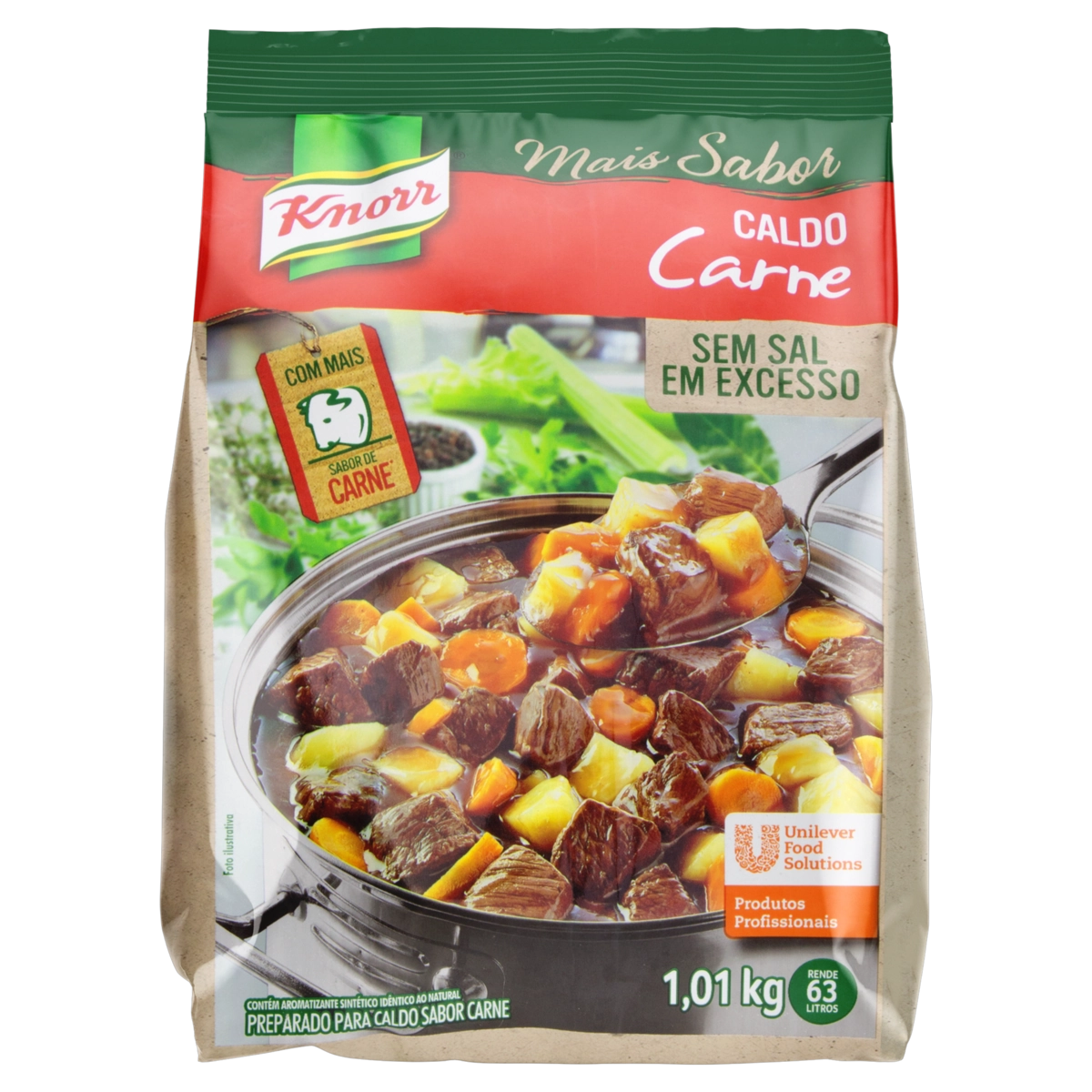 Caldo Pó Carne Knorr Mais Sabor Pacote 1,01kg