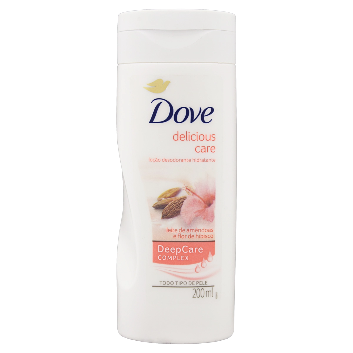 Loção Desodorante Hidratante Leite De Amêndoas E Flor De Hibisco Dove Delicious Care Frasco 200ml