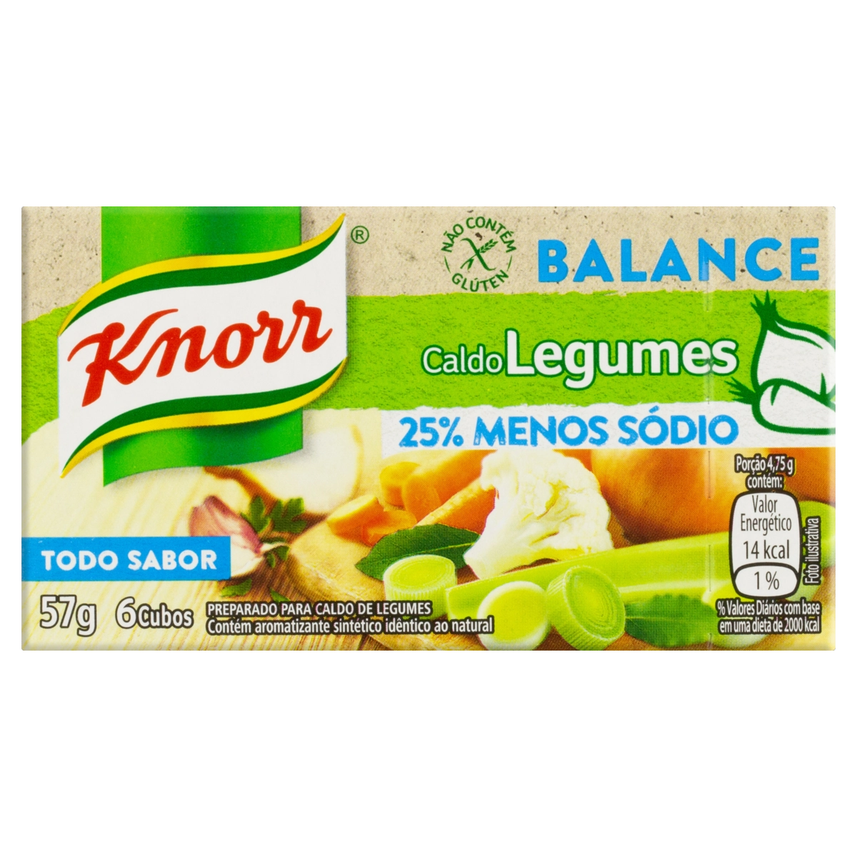 Caldo Tablete Legumes Knorr Balance Caixa 57g 6 Unidades