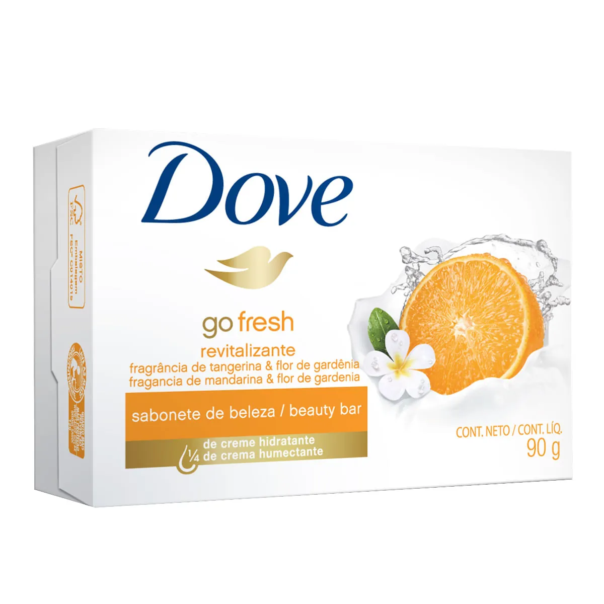 Sabonete Barra Tangerina E Flor De Gardênia Dove Go Fresh Caixa 90g