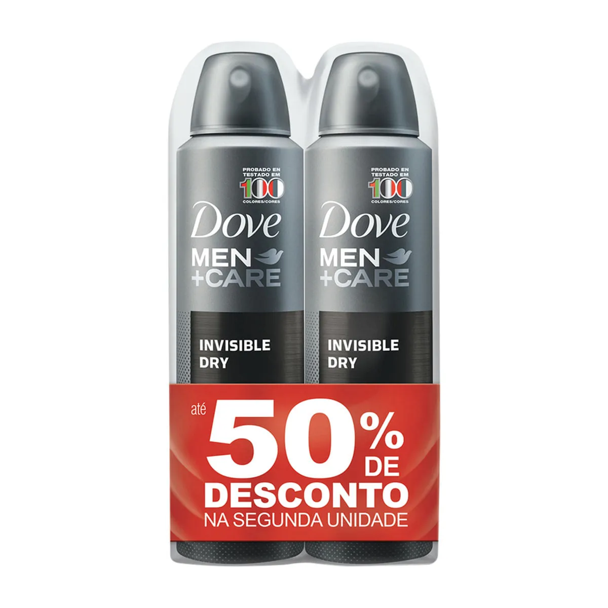 Kit com 2 Desodorantes Aerosol DOVE Invisible Dry 89ml com 40% de Desconto na 2 Unidade