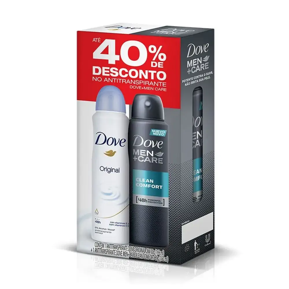Kit Desod Aero Dove Clean Comfort 89g 40 Desc 2und