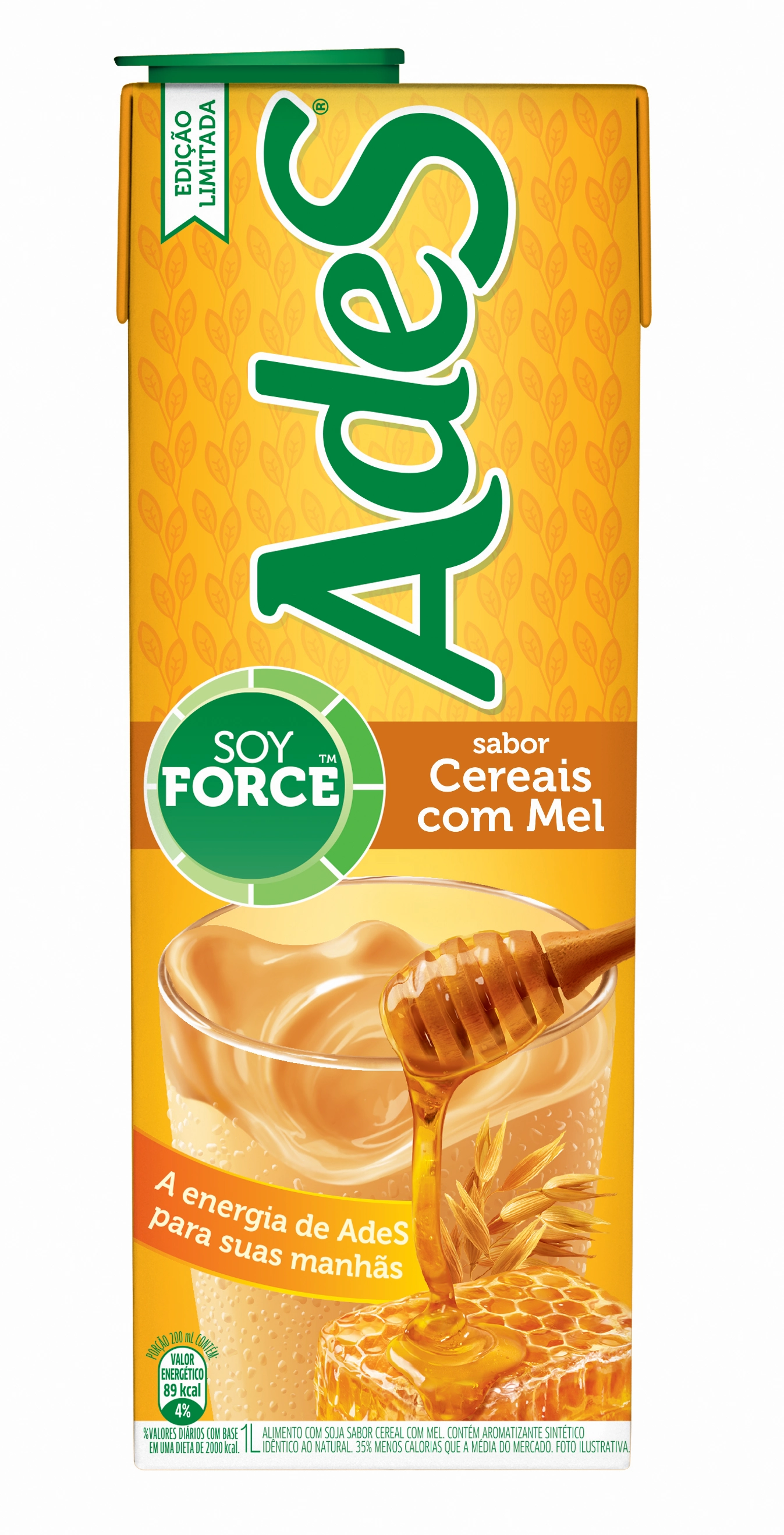 Bebida De Soja Ades Cereais Com Mel 1l