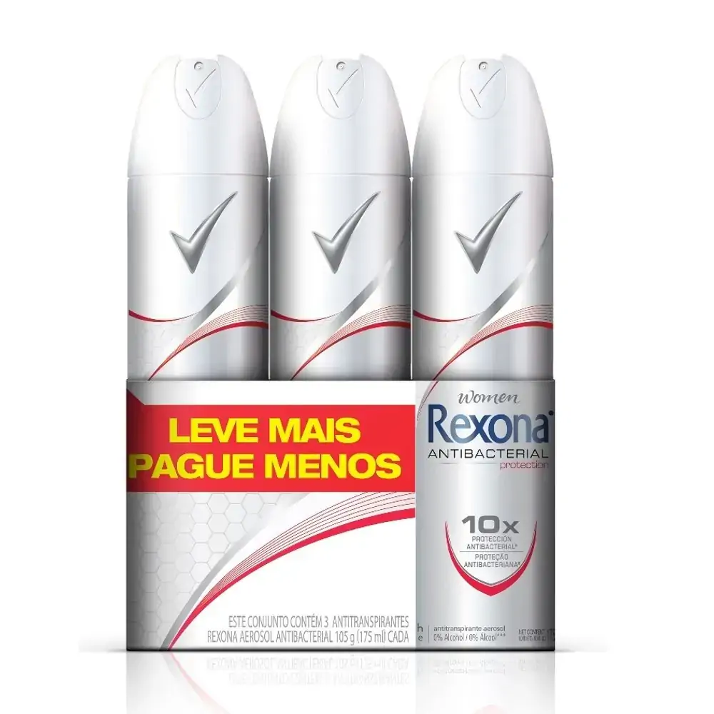 Desodorante.rexona Aero C/3 L P Antibacterial