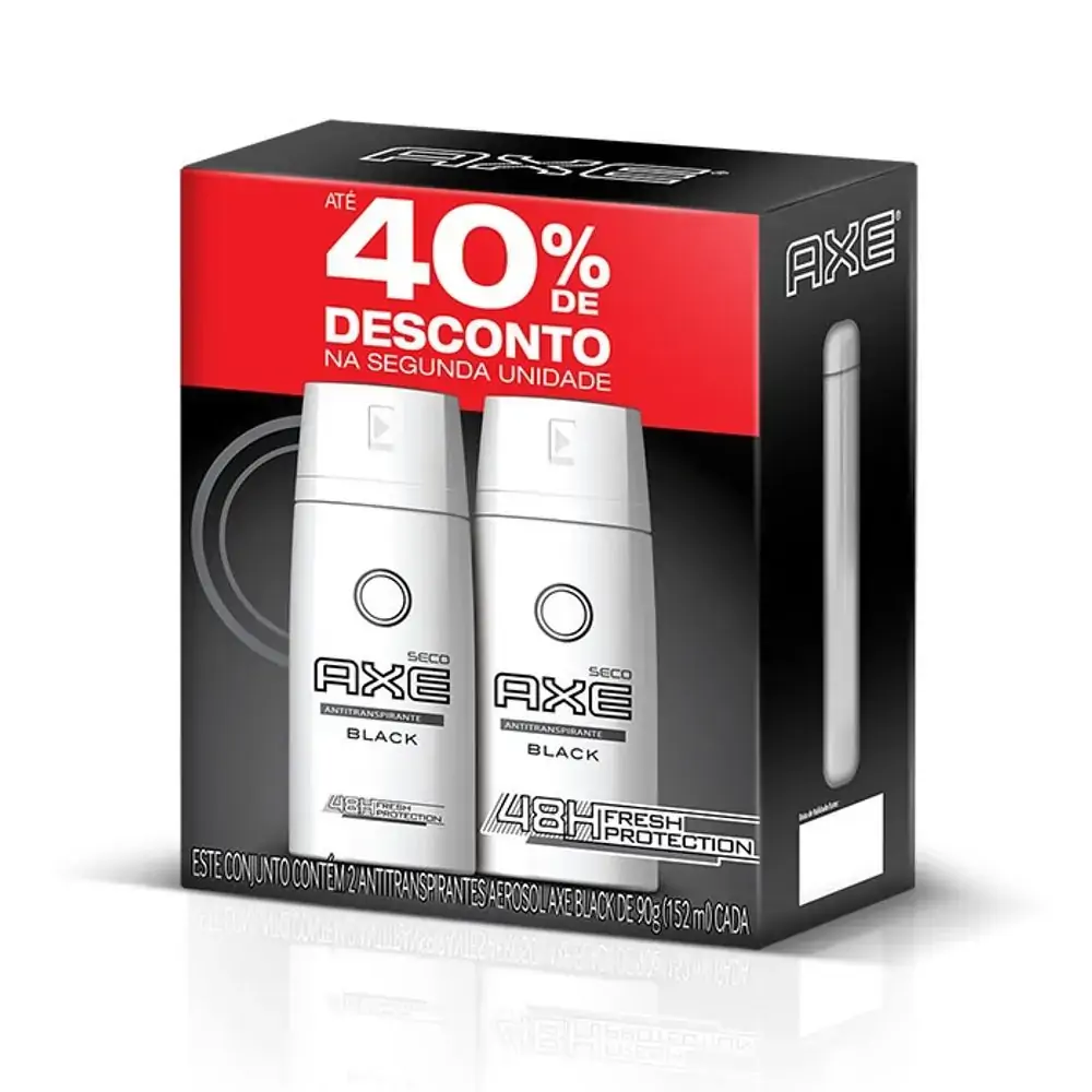 Desodorante.axe Aero Men Black C/2 40 Desc.