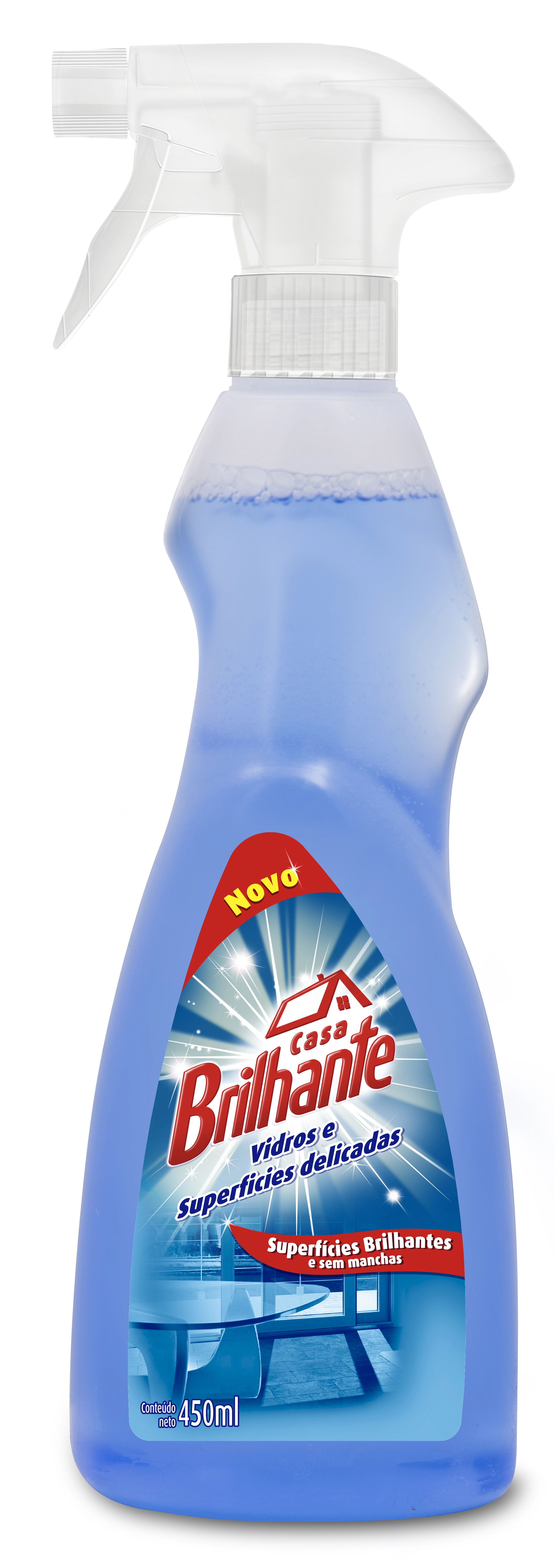 Limpador Para Vidros Brilhante Casa Gatilho 450ml
