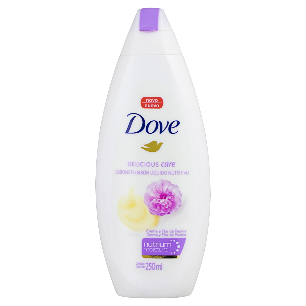 Sabonete Líquido Creme E Flor De Peônia Dove Delicious Care Frasco 250ml