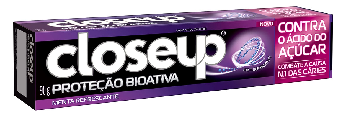Creme Dental Menta Refrescante Closeup Proteção Bioativa Contra O ácido Do Açúcar Caixa 90g