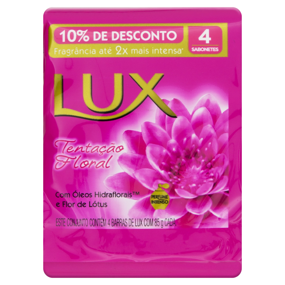 Pack Sabonete Barra Tentação Floral Lux Envoltório 4 Unidades 85g Cada Grátis 10 De Desconto