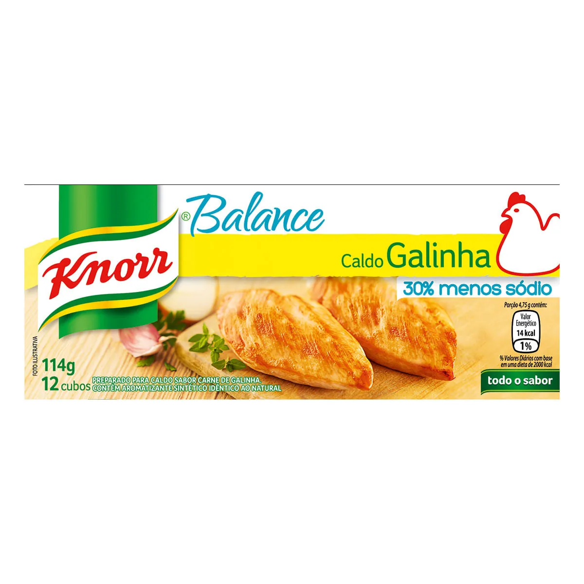 Tempero Pronto Sabor Galinha com Sal Knorr Balance 114g