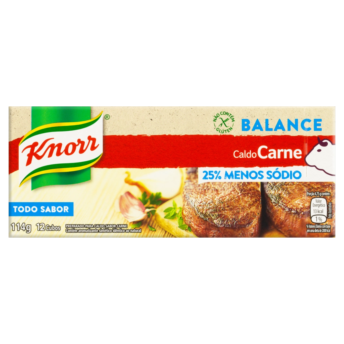 Caldo Tablete Carne Knorr Balance Caixa 114g 12 Unidades