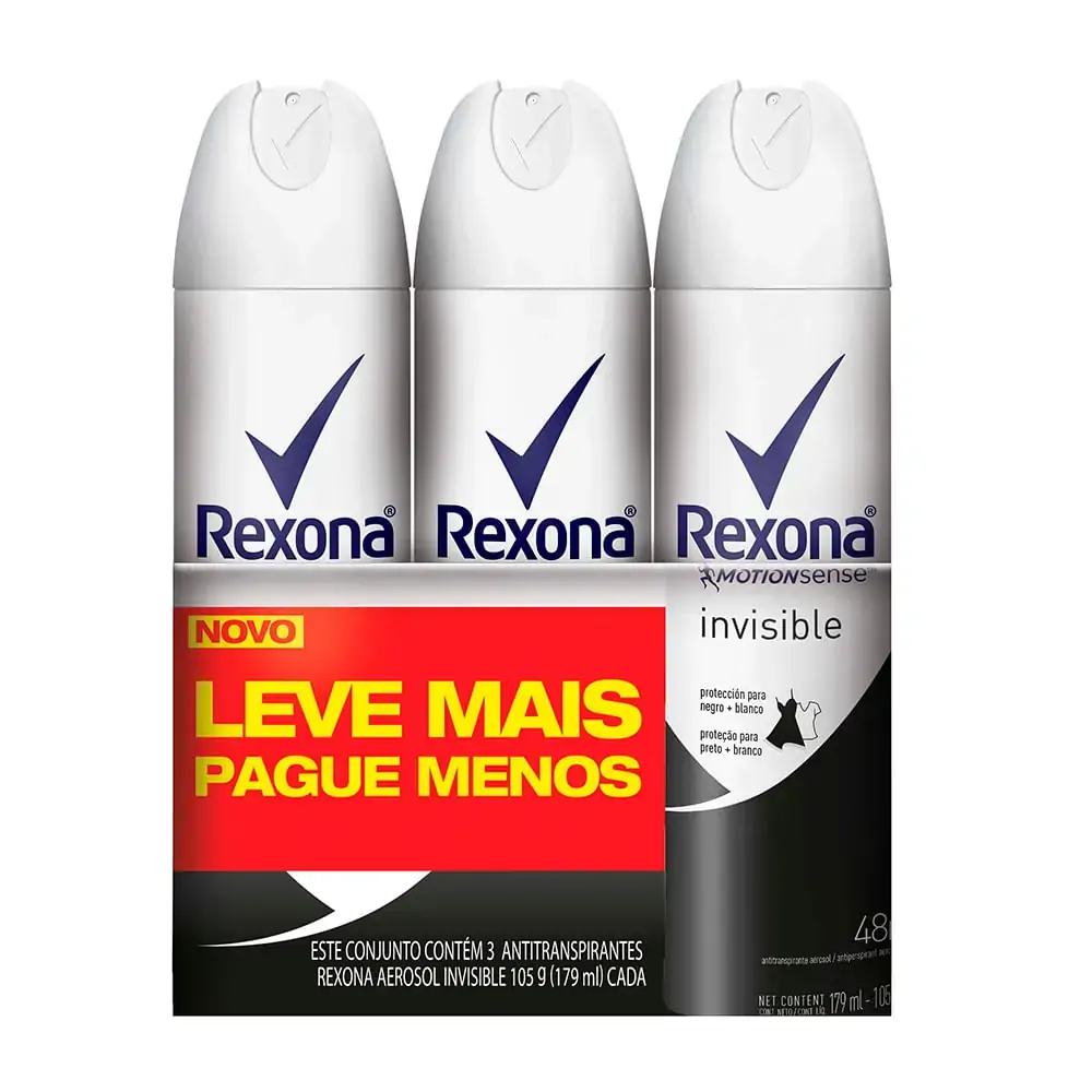 Des Aero Rexona 105g Fem Invisible C/3 Lv Pg