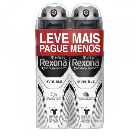 Des Aero Rexona 150ml Masc Invisible C/2 Lv Pg