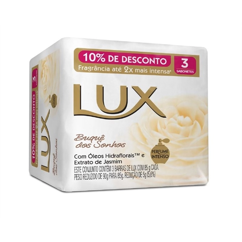 Sabonete Em Barra Uso Diário Lux Suave 85g Buque De Sonhos C/3