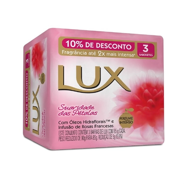 Sabonete Em Barra Uso Diário Lux Suave 85g Suavidade Das Pétalas Com 10 De Desc C/3