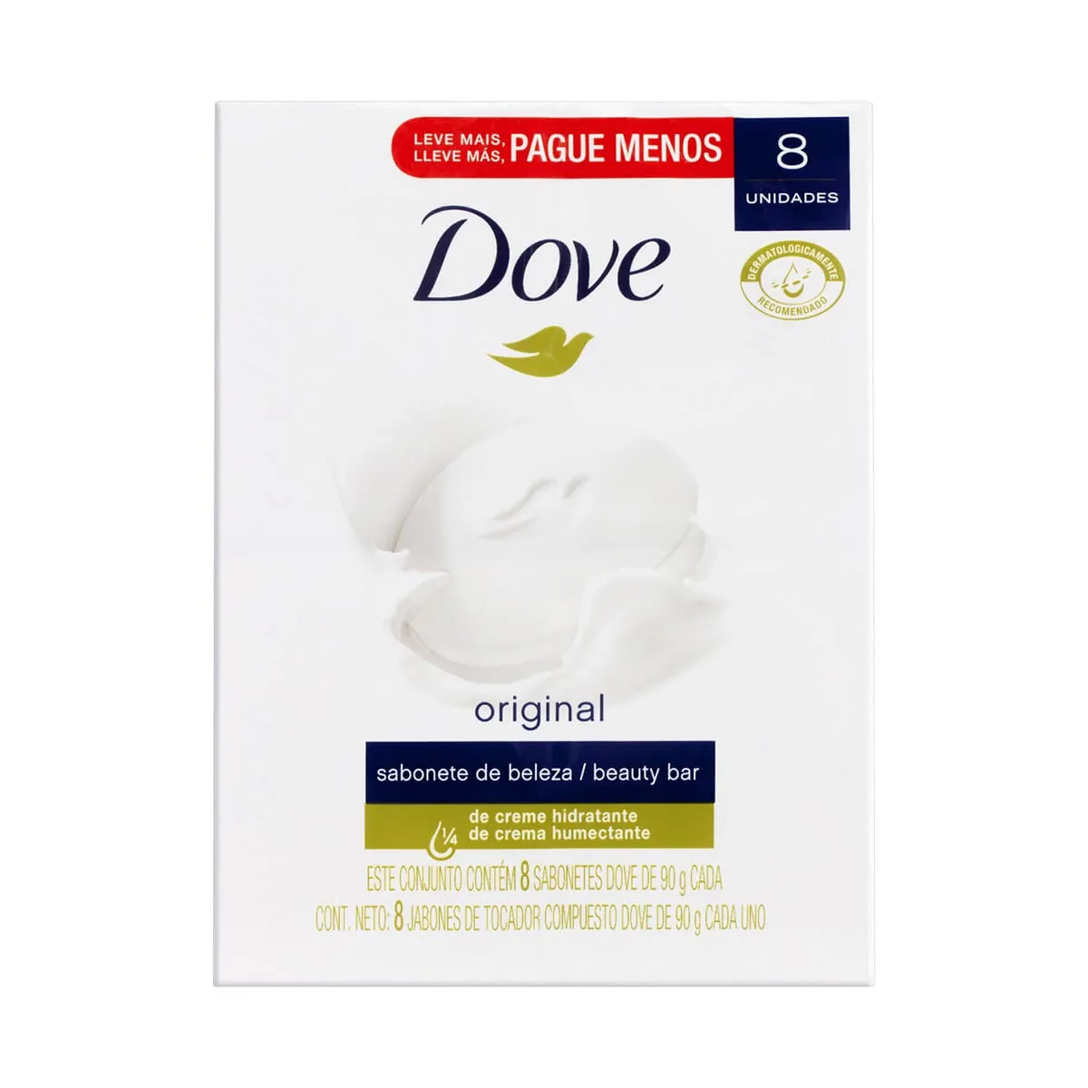 Sabonete em Barra Corporal Dove Original 90g 8 Unidades