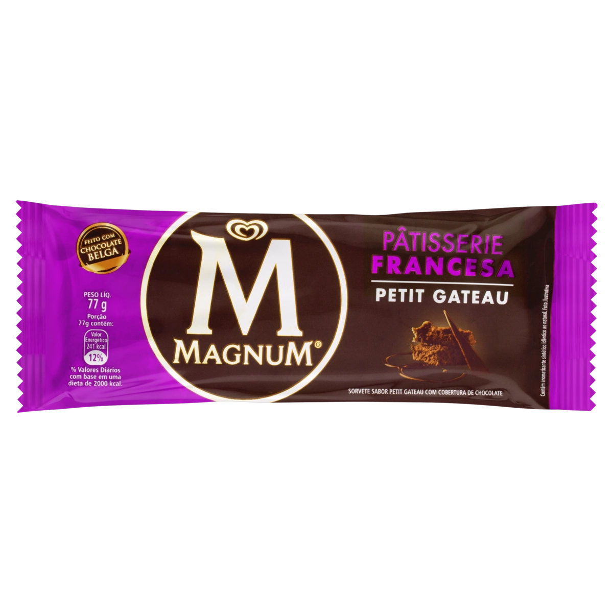 Sorvete Petit Gateau Magnum Pâtisserie Francesa Pacote 77g