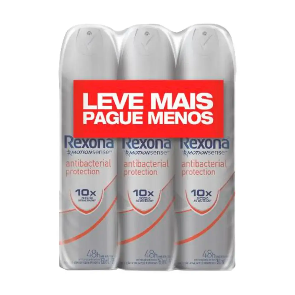 Desod.rexona 150ml C/3 Aero L P Antibacterial