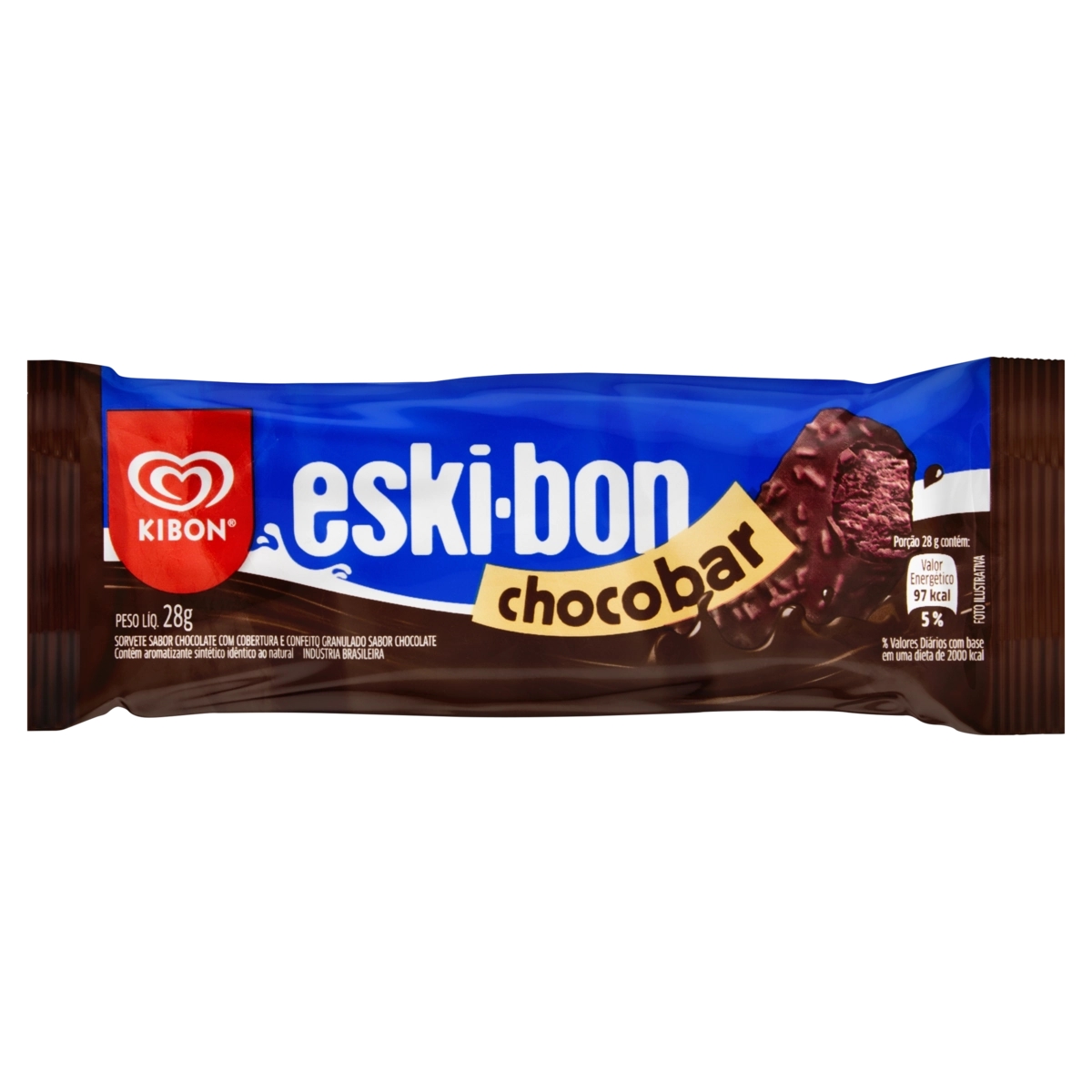 Sorvete Chocolate Kibon Eski Bon Chocobar Pacote 28g