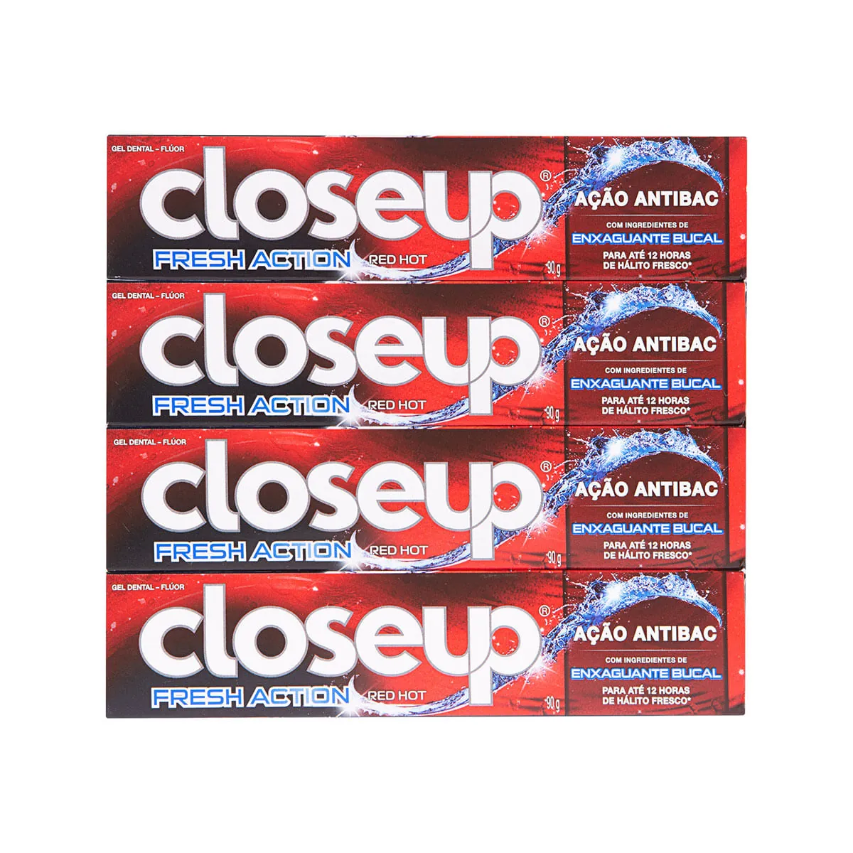 Pack Gel Dental Red Hot Closeup Fresh Action Caixa 90g Leve 4 Pague 3 Unidades