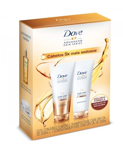 Kit Shampoo Condicionador Pure Care Dry Oil 200ml Dove