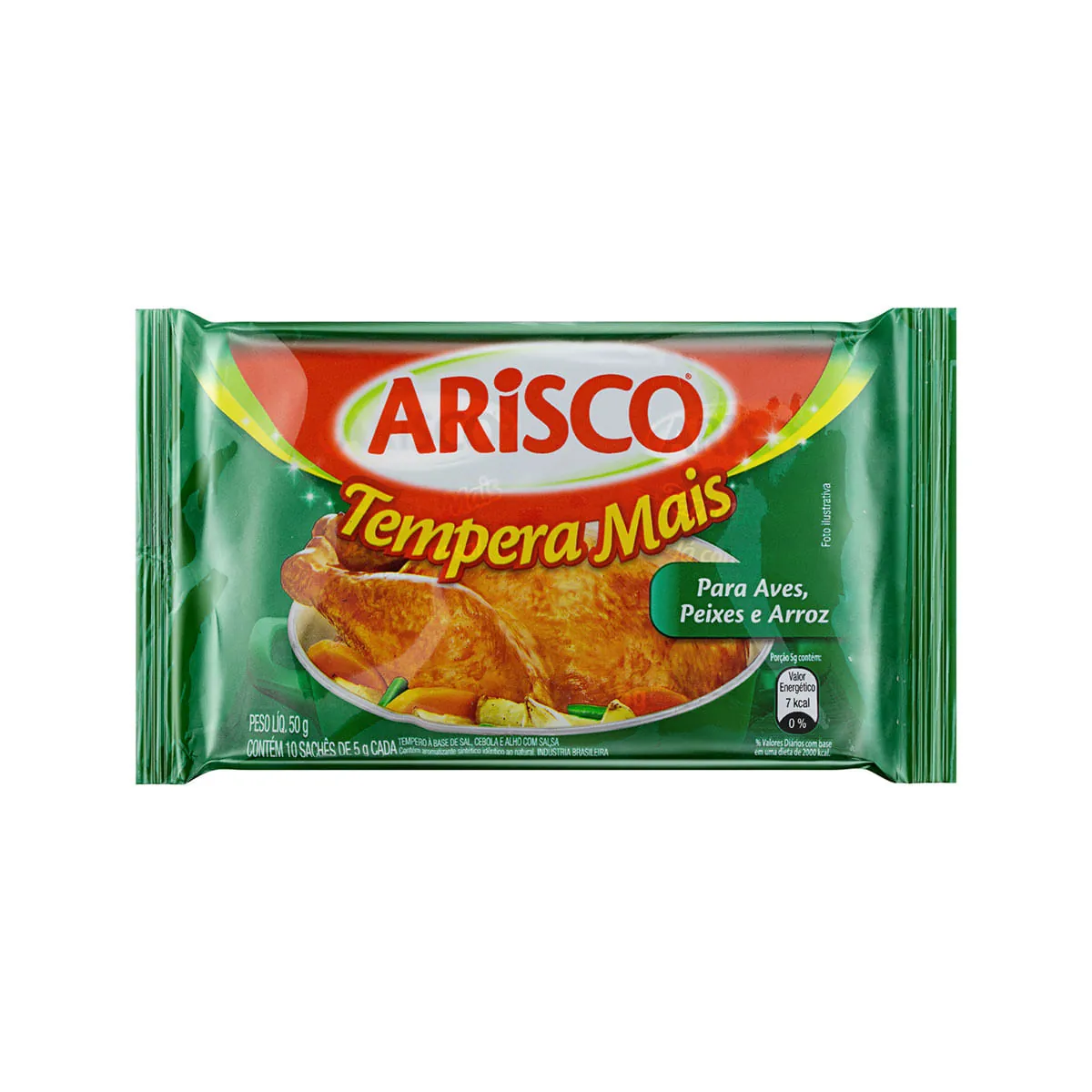 Tempero Pó Para Aves, Peixes E Arroz Arisco Tempera Mais Pacote 50g 10 Unidades