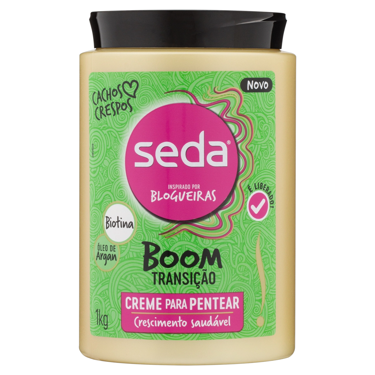 Creme Para Pentear Seda Inspirado Por Blogueiras Boom Transição Pote 1kg