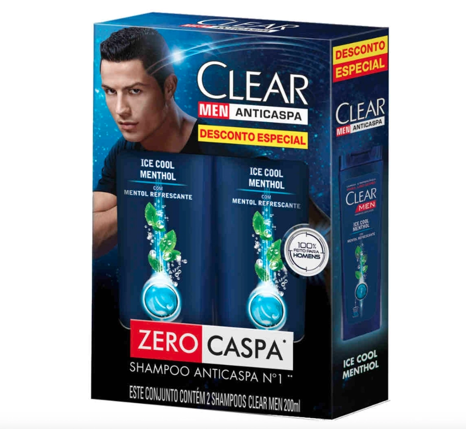 Kit 2 Shampoos Ice Cool Menthol 200ml Clear