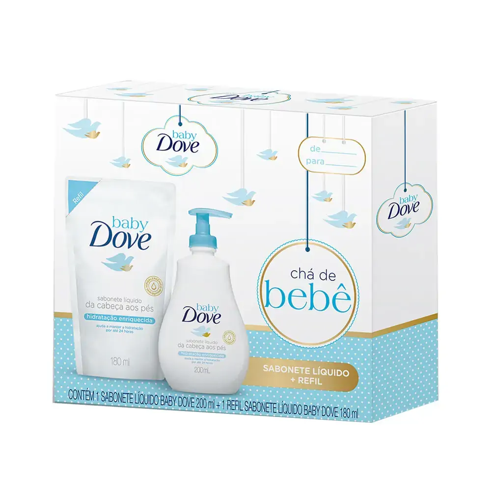 Kit Sab Liq Dove Baby 200ml Hid Enriq Refil