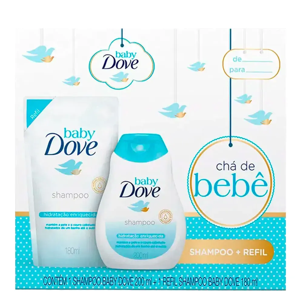 Kit Dove Baby Sh H Enri 200ml Refil Prm Esp