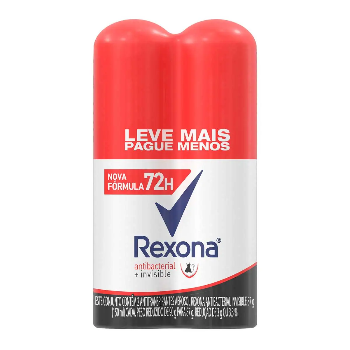 DESOD AERO REXONA FEM ANT INVI 150ML 2UN