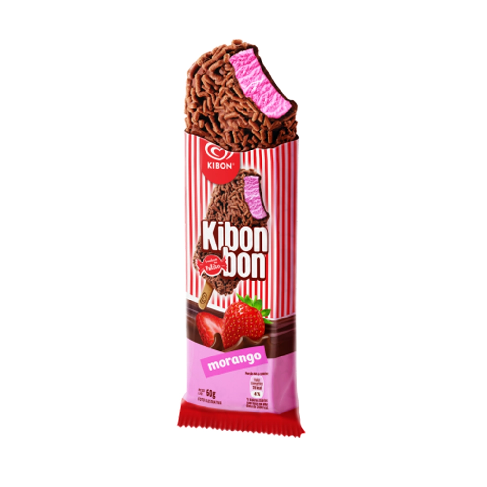 Sorvete Morango Kibon Kibonbon Pacote 53g