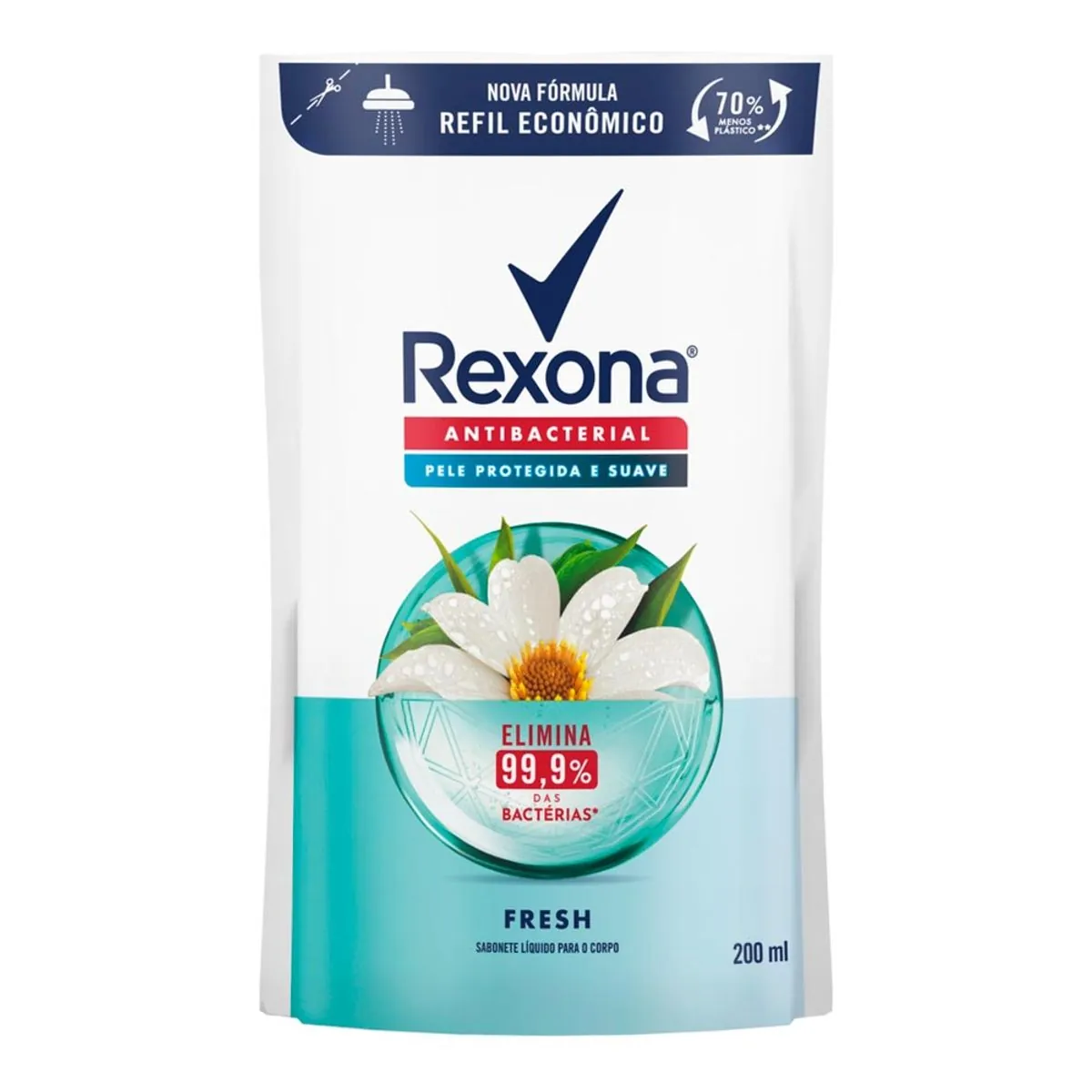 Sabonete Líquido Rexona Antibacterial Fresh 200ml Refil