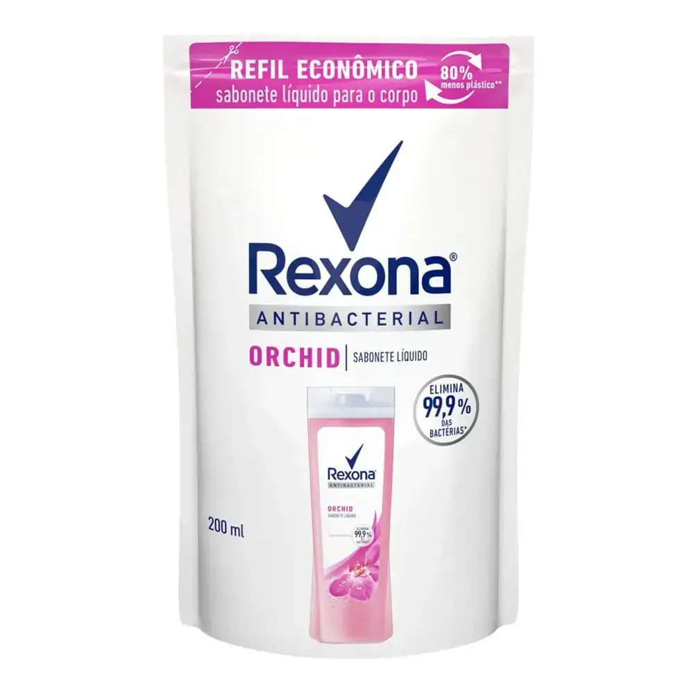 Sabonete Líquido Energizante Orchid Fresh Rexona Sachê 200 ml Refil