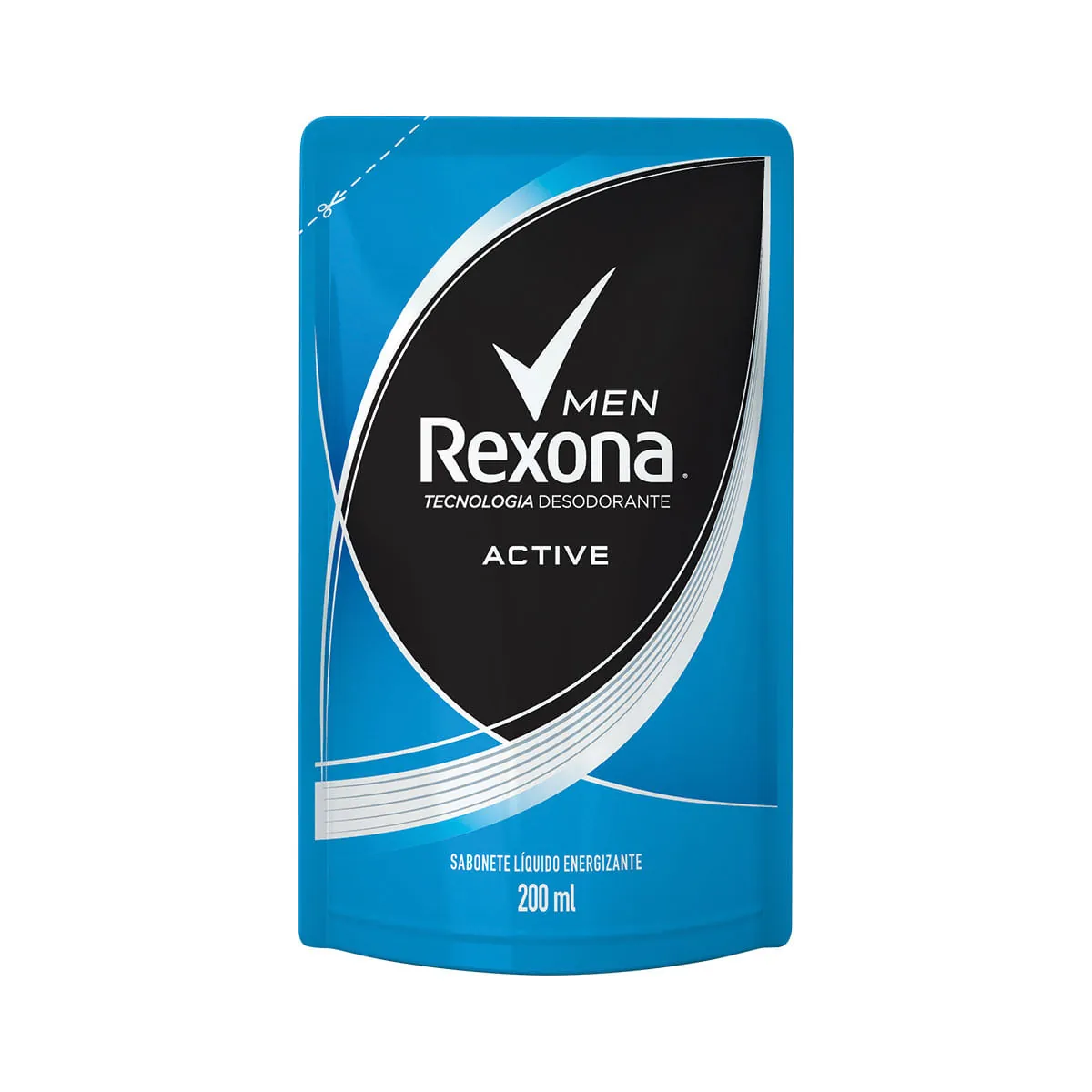 Sabonete Líquido Antibacterial Active Rexona Men Sachê 200ml Refil Econômico