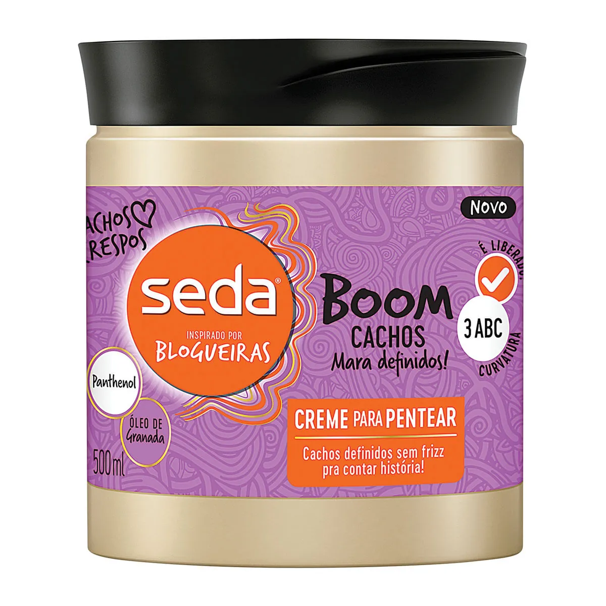 Creme Para Pentear Seda Inspirado Por Blogueiras Boom Cachos Mara Definidos Pote 500ml
