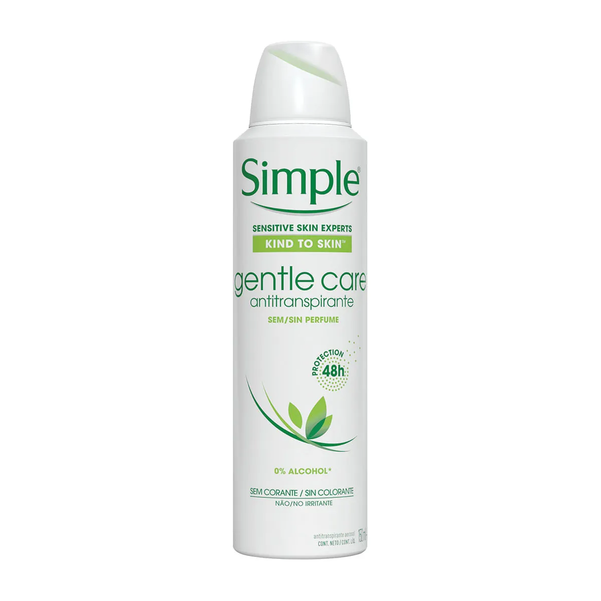Antitranspirante Aerossol Gentle Care Sem Perfume Simple 150ml