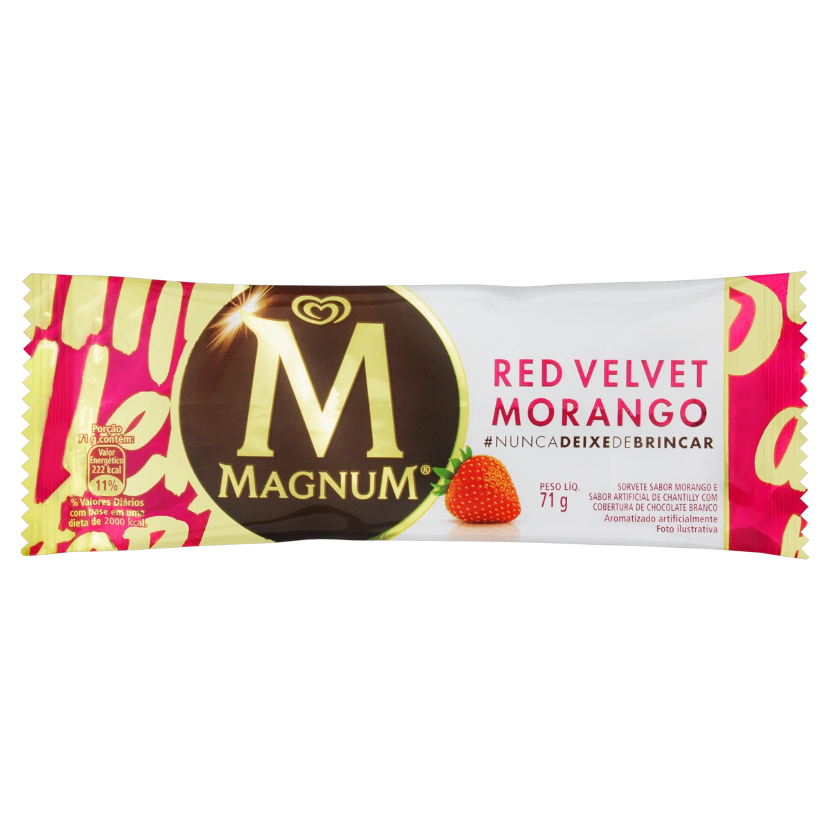 Sorvete Morango Magnum Red Velvet Pacote 71g