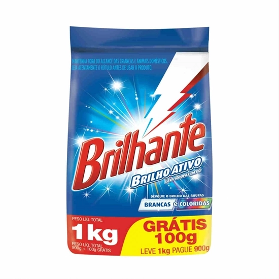Lava Roupas Pó Roupas Brancas E Coloridas Brilhante Pacote Leve 1kg Pague 900g