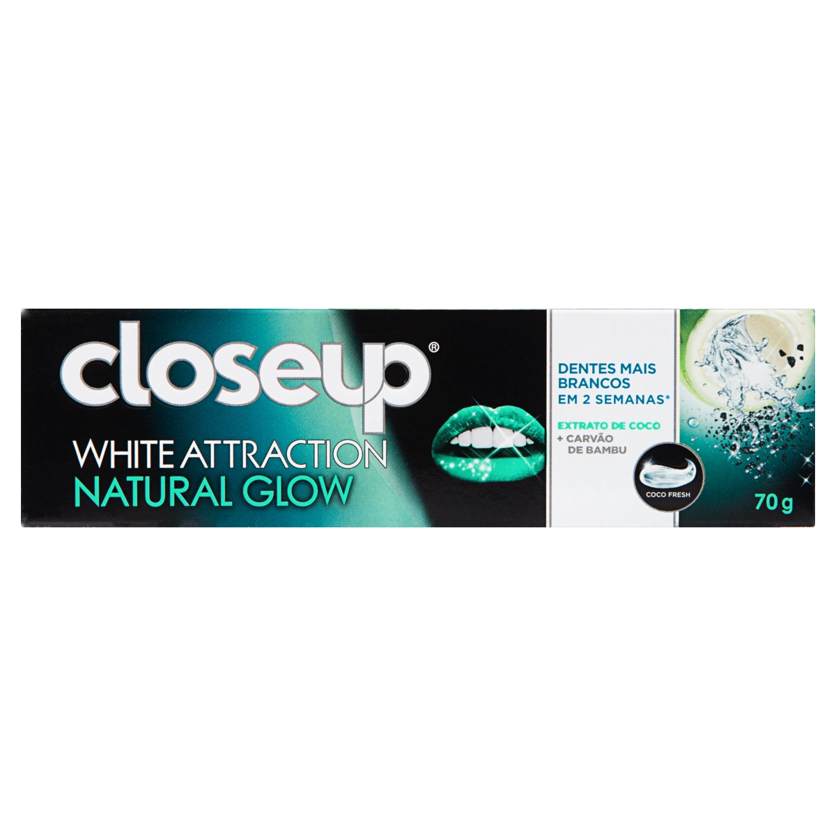 Gel Dental Natural Glow Coco Fresh Closeup White Attraction Caixa 70g